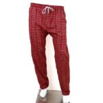 Trouser Cotton- Check-Dark Red