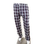 Trouser Cotton- Check-White-Black-Red