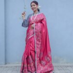 Womens Saree Silk-Block & Emb