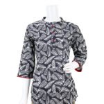 Womens Tops-Black&White Print-Cotton-KPD-611