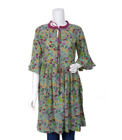 Women's Tops-Parrot Green-KPD-0099