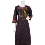 Womens One Pcs Stitch Cotton-Hand Stitch -Black Colour-KPD-634