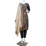 Womens Three Pieces Stitch Cotton-Hand Stitch Black Colour