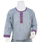 Kid Boy Katua Cotton - KPD-631-Dark Denim Colour & Purple