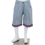 Kid Boy Half Pant Cotton - KPD-642-Dark Denim Colour & Purple