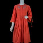 Womens Tops-Cotton-Orange-Hand Stitch-KPD-644