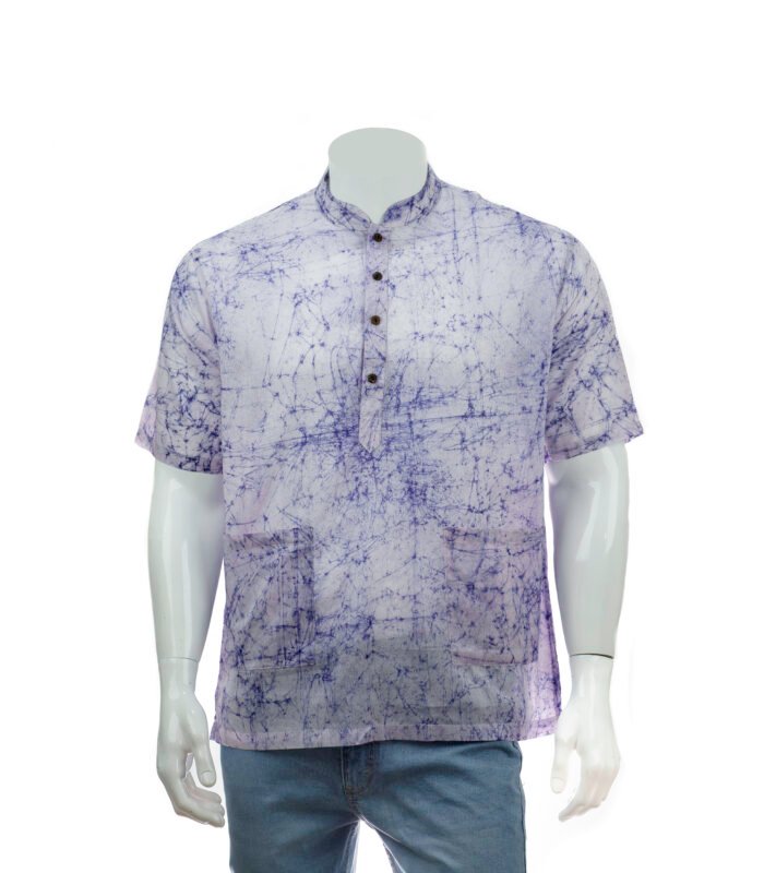 Mens Half Fotua Cotton-Batik Medium Purple- KPD-0373 - Image 1