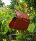 Leather Purse Bag - Brown with Dark Red - Image 5