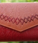 Leather Purse Bag - Dark Red and Brown - Image 3
