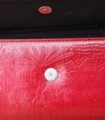 Leather Purse Bag - Dark Red with Brown - Image 5