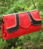 Leather Purse Bag - Red and Black - Image 3