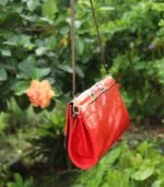 Leather Purse Bag - Red and Black - Image 4