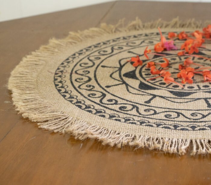 Table Place Mat- Jute- Round 14'' - Image 5