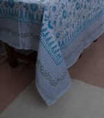 Bed Sheet Satin-Block- Azure (90 X 96 Inch) - Image 4