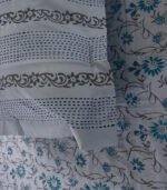 Bed Sheet Satin-Block- Azure (90 X 96 Inch) - Image 6