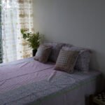 Bed Sheet- Cotton-(White & Light Pink)-90 X 96 Inch