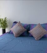 Bed Sheet- Cotton(Blue)-90 X 96 Inch