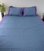 Bed Sheet- Cotton(Blue)-90 X 96 Inch - Image 4