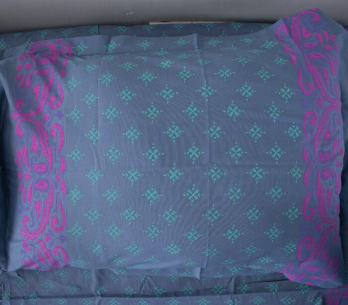 Bed Sheet- Cotton(Blue)-90 X 96 Inch - Image 7