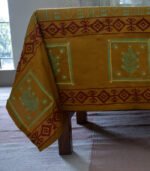 Bed Sheet- Cotton(Gray Orange & Dark Brown)-90 X 96 Inch - Image 5