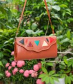 Leather Hand purse- Brown