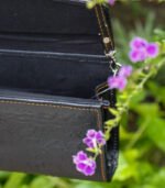 Leather Purse Bag - Shiny Black - Image 8