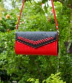 Leather Purse Bag - Red and Black - Image 7