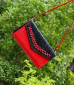 Leather Purse Bag - Red and Black - Image 2