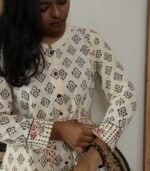 Block Printed Khadi Long Shrug Jacket - Image 3