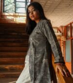 Block Printed Cotton Long Shrug Jacket - Image 3