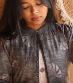 Block Printed Cotton Long Shrug Jacket - Image 4
