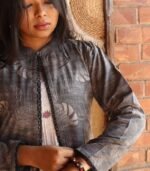Block Printed Cotton Long Shrug Jacket - Image 5