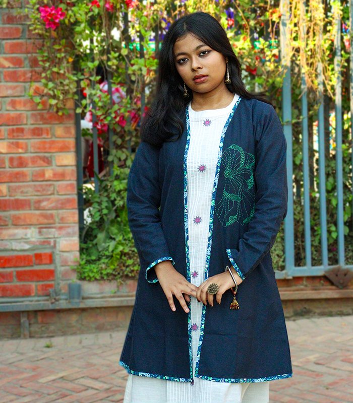 IMG_4116 Block Printed Cotton Long Shrug Jacket - Image 1