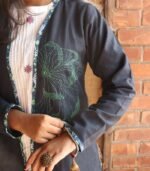 Block Printed Cotton Long Shrug Jacket - Image 3